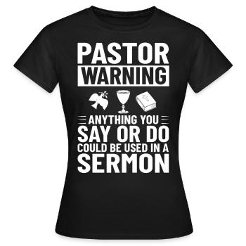 Pasteur Église Ministre Christ Spirituel Jésus - T-shirt Femme - noir - Devant - AI Model Female 172 dark (172cm)