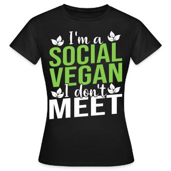 Veganer Vagen Spruch lustig Geschenk - Frauen T-Shirt - Schwarz - Vorne - AI Model Female 172 dark (172cm)