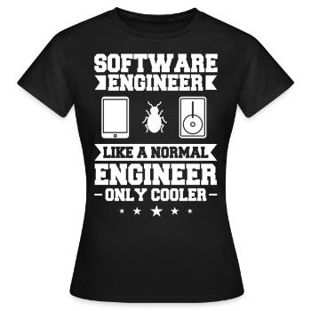 Software Engineering Software Engineering Engineer - Women's T-Shirt - black - Front - AI Model Female 172 dark (172cm)