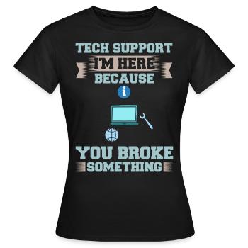 Support technique Assistance technique informatique Helpdesk - T-shirt Femme - noir - Devant - AI Model Female 172 dark (172cm)