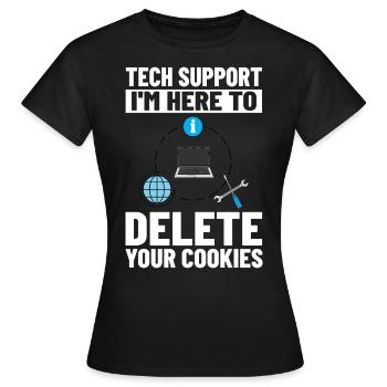 Support technique Assistance technique informatique Helpdesk - T-shirt Femme - noir - Devant - AI Model Female 172 dark (172cm)