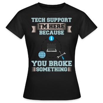 Support technique Assistance technique informatique Helpdesk - T-shirt Femme - noir - Devant - AI Model Female 172 dark (172cm)