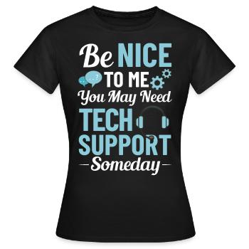 Support technique Assistance technique informatique Helpdesk - T-shirt Femme - noir - Devant - AI Model Female 172 dark (172cm)