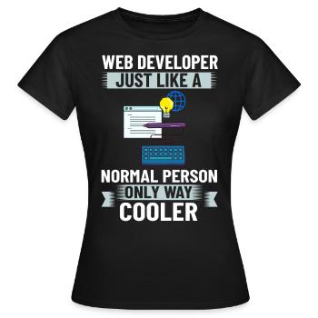 Web Development Web Developer Developer Manager - Women's T-Shirt - black - Front - AI Model Female 172 dark (172cm)
