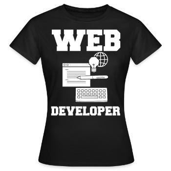 Web Development Web Developer Developer Manager - Women's T-Shirt - black - Front - AI Model Female 172 dark (172cm)