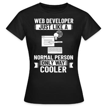 Web Development Web Developer Developer Manager - Women's T-Shirt - black - Front - AI Model Female 172 dark (172cm)
