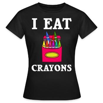 Crayon Box Colored Pencil Wax Case Wax Crayon - Women's T-Shirt - black - Front - AI Model Female 172 dark (172cm)