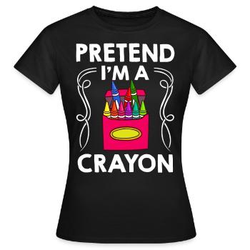 Crayon Box Colored Pencil Wax Case Wax Crayon - Women's T-Shirt - black - Front - AI Model Female 172 dark (172cm)
