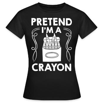 Crayon Box Colored Pencil Wax Case Wax Crayon - Women's T-Shirt - black - Front - AI Model Female 172 dark (172cm)