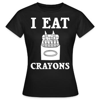 Crayon Box Colored Pencil Wax Case Wax Crayon - Women's T-Shirt - black - Front - AI Model Female 172 dark (172cm)