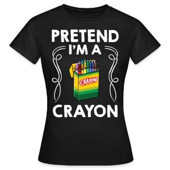 Crayon Box Colored Pencil Wax Case Wax Crayon - Women's T-Shirt - black - Front - AI Model Female 172 dark (172cm)