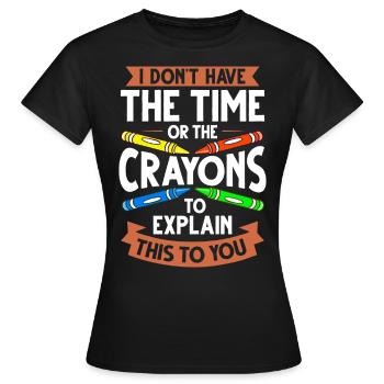 Crayon Box Colored Pencil Wax Case Wax Crayon - Women's T-Shirt - black - Front - AI Model Female 172 dark (172cm)