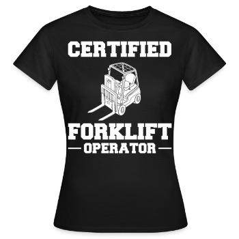 Conducteur de chariot élévateur Élévateur - T-shirt Femme - noir - Devant - AI Model Female 172 dark (172cm)