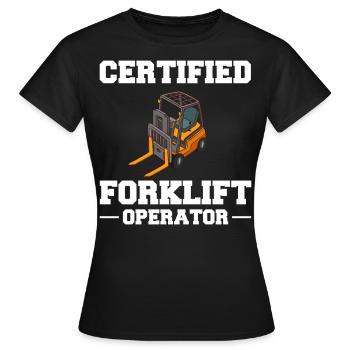 Conducteur de chariot élévateur Élévateur - T-shirt Femme - noir - Devant - AI Model Female 172 dark (172cm)