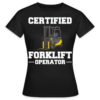 Conducteur de chariot élévateur Élévateur - T-shirt Femme - noir - Devant - AI Model Female 172 dark (172cm)