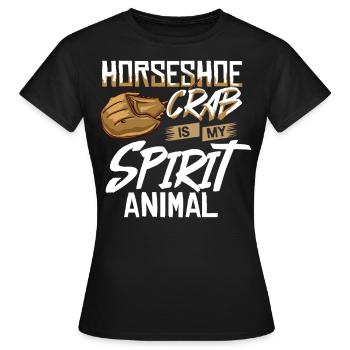 Crabe en fer à cheval Crabe en fer à cheval Crabes des Moluques - T-shirt Femme - noir - Devant - AI Model Female 172 dark (172cm)