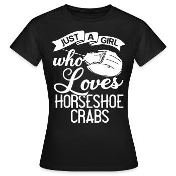 Crabe en fer à cheval Crabe en fer à cheval Crabes des Moluques - T-shirt Femme - noir - Devant - AI Model Female 172 dark (172cm)