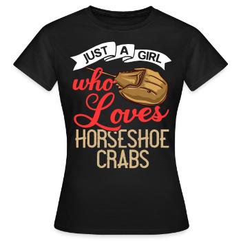 Crabe en fer à cheval Crabe en fer à cheval Crabes des Moluques - T-shirt Femme - noir - Devant - AI Model Female 172 dark (172cm)