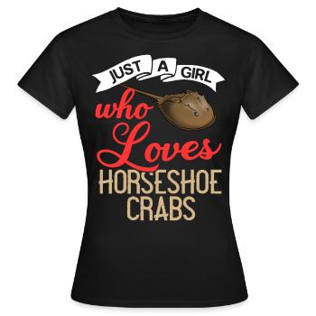 Crabe en fer à cheval Crabe en fer à cheval Crabes des Moluques - T-shirt Femme - noir - Devant - AI Model Female 172 dark (172cm)