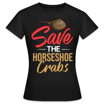Crabe en fer à cheval Crabe en fer à cheval Crabes des Moluques - T-shirt Femme - noir - Devant - AI Model Female 172 dark (172cm)