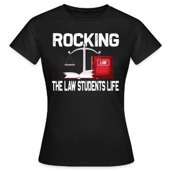 Rocking The Law Life - Drôle de faculté de droit - T-shirt Femme - noir - Devant - AI Model Female 172 dark (172cm)