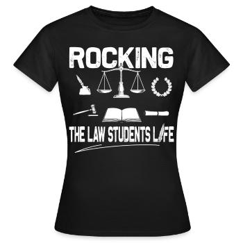 Rocking The Law Life - Drôle de faculté de droit - T-shirt Femme - noir - Devant - AI Model Female 172 dark (172cm)