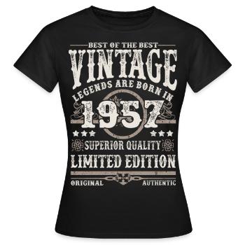 Legenden werden 1957 geboren - Frauen T-Shirt - Schwarz - Vorne - AI Model Female 172 dark (172cm)