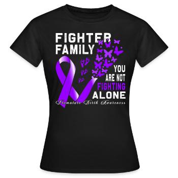 Premature Birth Conscious Purple Bow - Women's T-Shirt - black - Front - AI Model Female 172 dark (172cm)