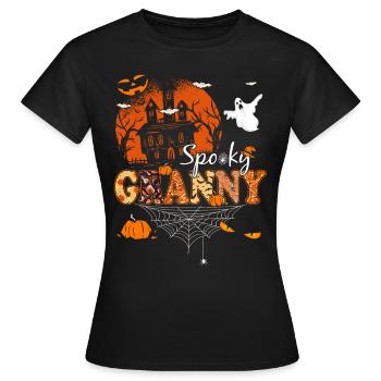 Spooky Granny Halloween Creeper Gift - Women's T-Shirt - black - Front - AI Model Female 172 dark (172cm)