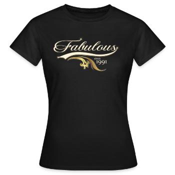 Fabuleux depuis 1991 - Anniversaire des femmes - T-shirt Femme - noir - Devant - AI Model Female 172 dark (172cm)