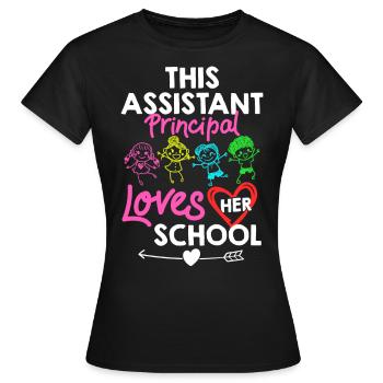 Chef d’établissement Directeur Directeur Directeur de la direction de l’école - T-shirt Femme - noir - Devant - AI Model Female 172 dark (172cm)