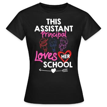 Chef d’établissement Directeur Directeur Directeur de la direction de l’école - T-shirt Femme - noir - Devant - AI Model Female 172 dark (172cm)