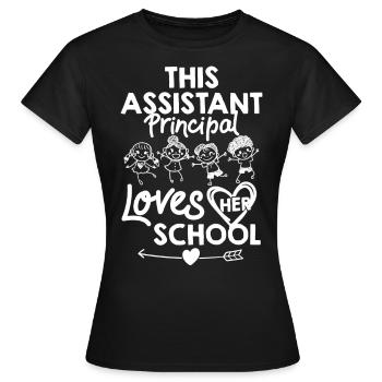 Chef d’établissement Directeur Directeur Directeur de la direction de l’école - T-shirt Femme - noir - Devant - AI Model Female 172 dark (172cm)