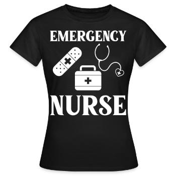 Infirmière d’urgence Premiers soins - T-shirt Femme - noir - Devant - AI Model Female 172 dark (172cm)