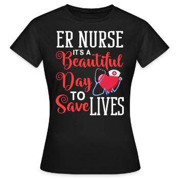 Infirmière d’urgence Premiers soins - T-shirt Femme - noir - Devant - AI Model Female 172 dark (172cm)