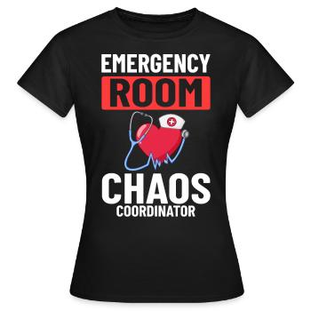 Infirmière d’urgence Premiers soins - T-shirt Femme - noir - Devant - AI Model Female 172 dark (172cm)