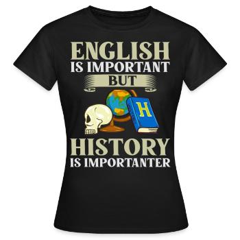 History Teacher Lesson Professor Historian - Women's T-Shirt - black - Front - AI Model Female 172 dark (172cm)