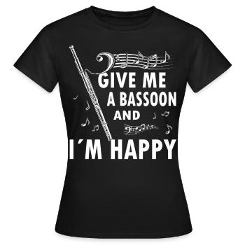 Holzblasinstrument Musik Bassoonist - Frauen T-Shirt - Schwarz - Vorne - AI Model Female 172 dark (172cm)