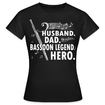 Holzblasinstrument Musik Bassoonist - Frauen T-Shirt - Schwarz - Vorne - AI Model Female 172 dark (172cm)