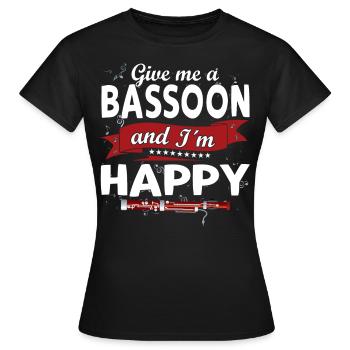 Holzblasinstrument Musik Bassoonist - Frauen T-Shirt - Schwarz - Vorne - AI Model Female 172 dark (172cm)