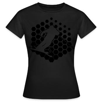 Slopestyle Damen Freestyle Ski Ski Freestyle - Frauen T-Shirt - Schwarz - Vorne - AI Model Female 172 dark (172cm)