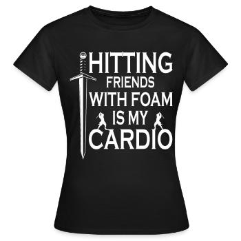 Lustige "Freunde Mit Schaum Zu Schlagen Ist Mein - Frauen T-Shirt - Schwarz - Vorne - AI Model Female 172 dark (172cm)