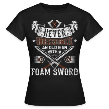 Jeu de rôle de combat à l’épée Larp amusant - T-shirt Femme - noir - Devant - AI Model Female 172 dark (172cm)