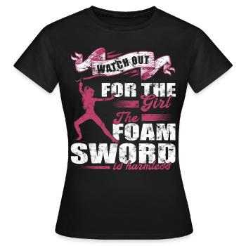 Lustiges Schwertkampf Rollenspiel - Frauen T-Shirt - Schwarz - Vorne - AI Model Female 172 dark (172cm)