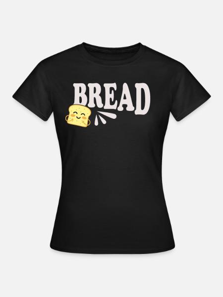 Lustiges Knoblauchbrot-Paardesign - Frauen T-Shirt - Schwarz