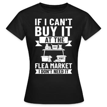 Flea Market Flea Market Funny Articles Market - Women's T-Shirt - black - Front - AI Model Female 172 dark (172cm)
