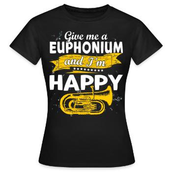 Drôle de fanfare de cuivres Euphonium - T-shirt Femme - noir - Devant - AI Model Female 172 dark (172cm)