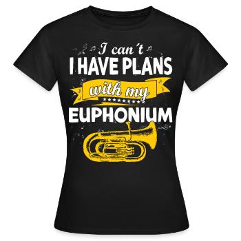 Drôle de fanfare de cuivres Euphonium - T-shirt Femme - noir - Devant - AI Model Female 172 dark (172cm)