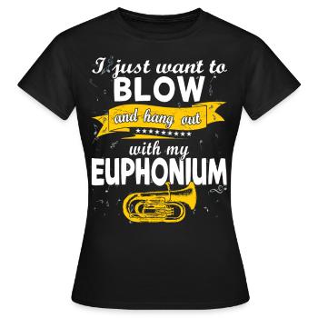 Drôle de fanfare de cuivres Euphonium - T-shirt Femme - noir - Devant - AI Model Female 172 dark (172cm)