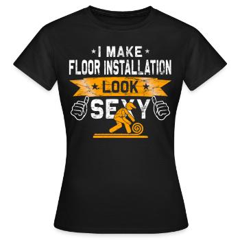 Flooring carpet installers - Women's T-Shirt - black - Front - AI Model Female 172 dark (172cm)